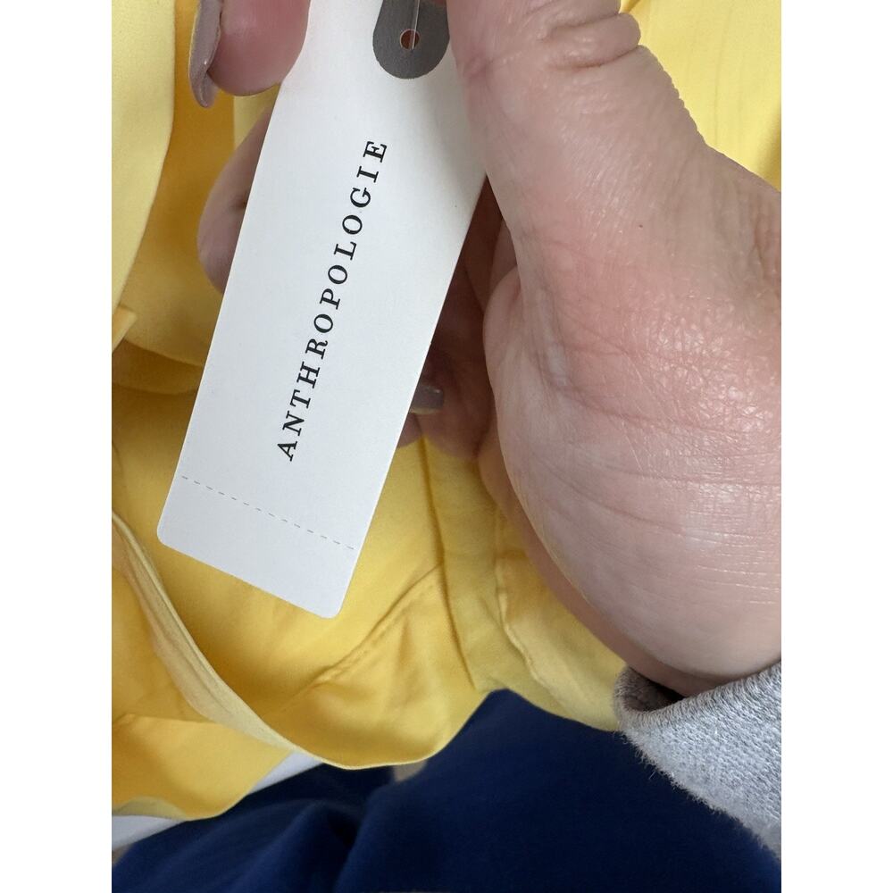 Maeve Anthropologie Yellow Ruffle Wrap Skirt Tie Waist Layered Womens M - Picture 9 of 9